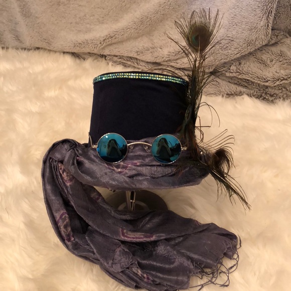 Accessories - Blue scarf steampunk hat